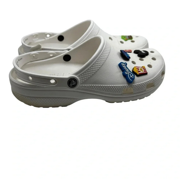 CROCS Disney 7 jibbitz charms stitch peach mickey today popcorn…size 12 - Picture 4 of 11